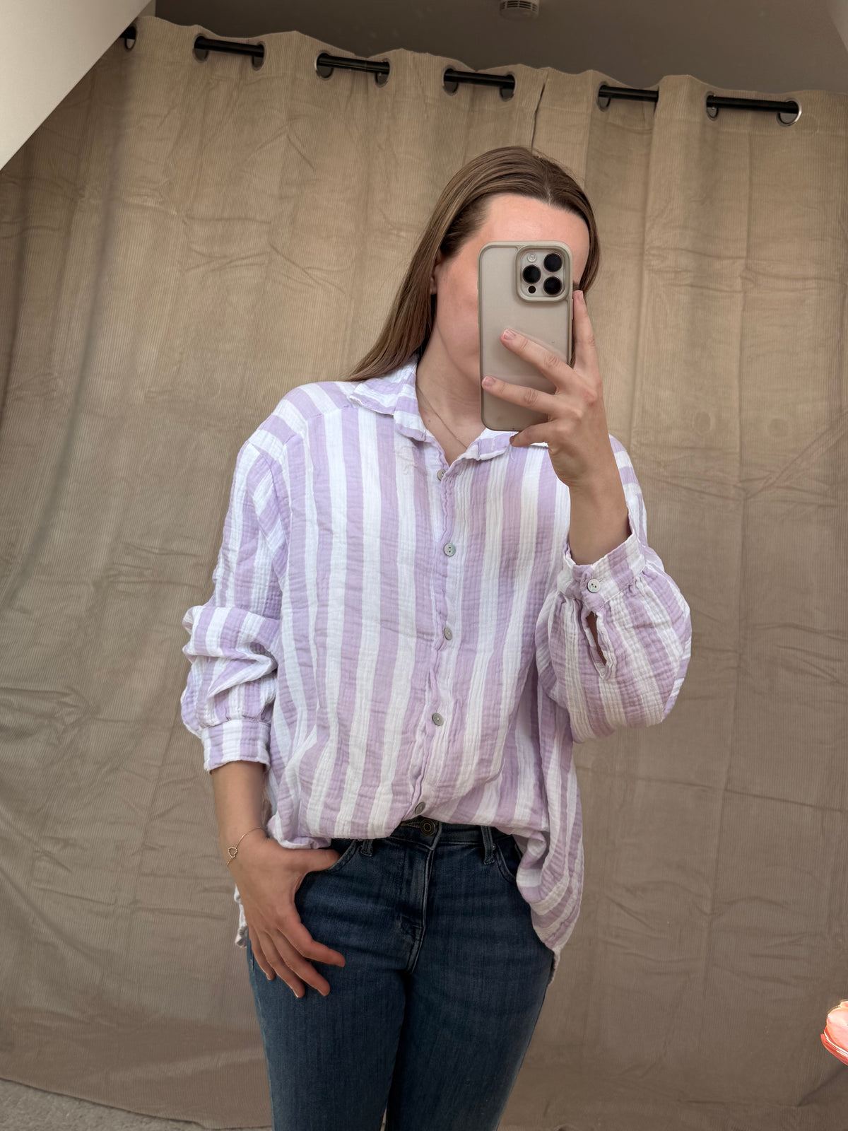 Lavender Musselin Bluse